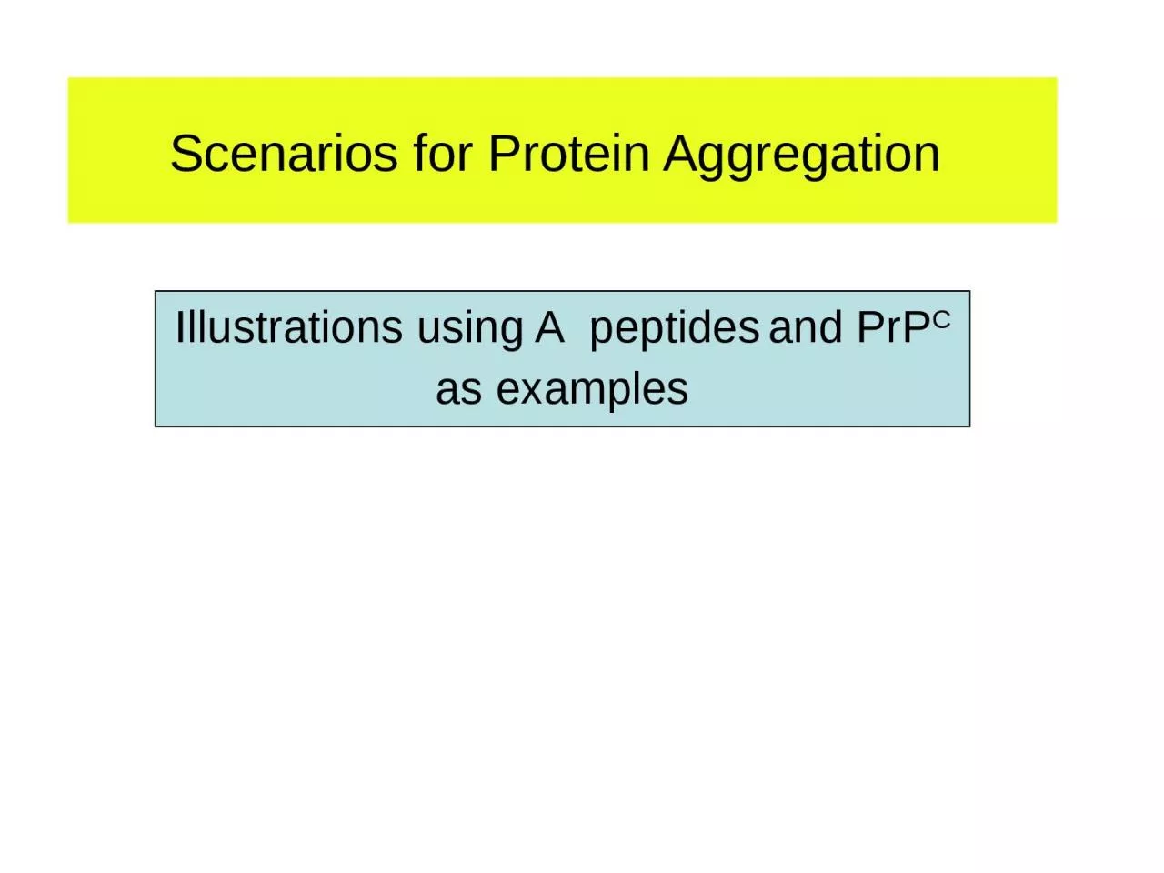 Scenarios for Protein Aggregation