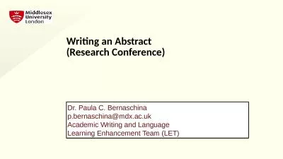 Writing an Abstract (Research Conference)