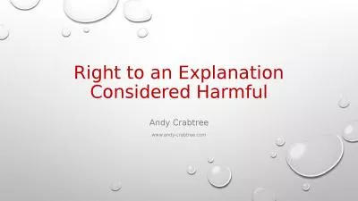 Right to an Explanation Considered Harmful