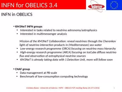 INFN for OBELICS 3.4 1 Cristiano