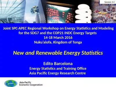 　  Joint SPC-APEC  Regional Workshop on Energy Statistics and Modeling for the SDG7