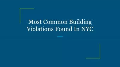Most Common Building Violations Found In NYC