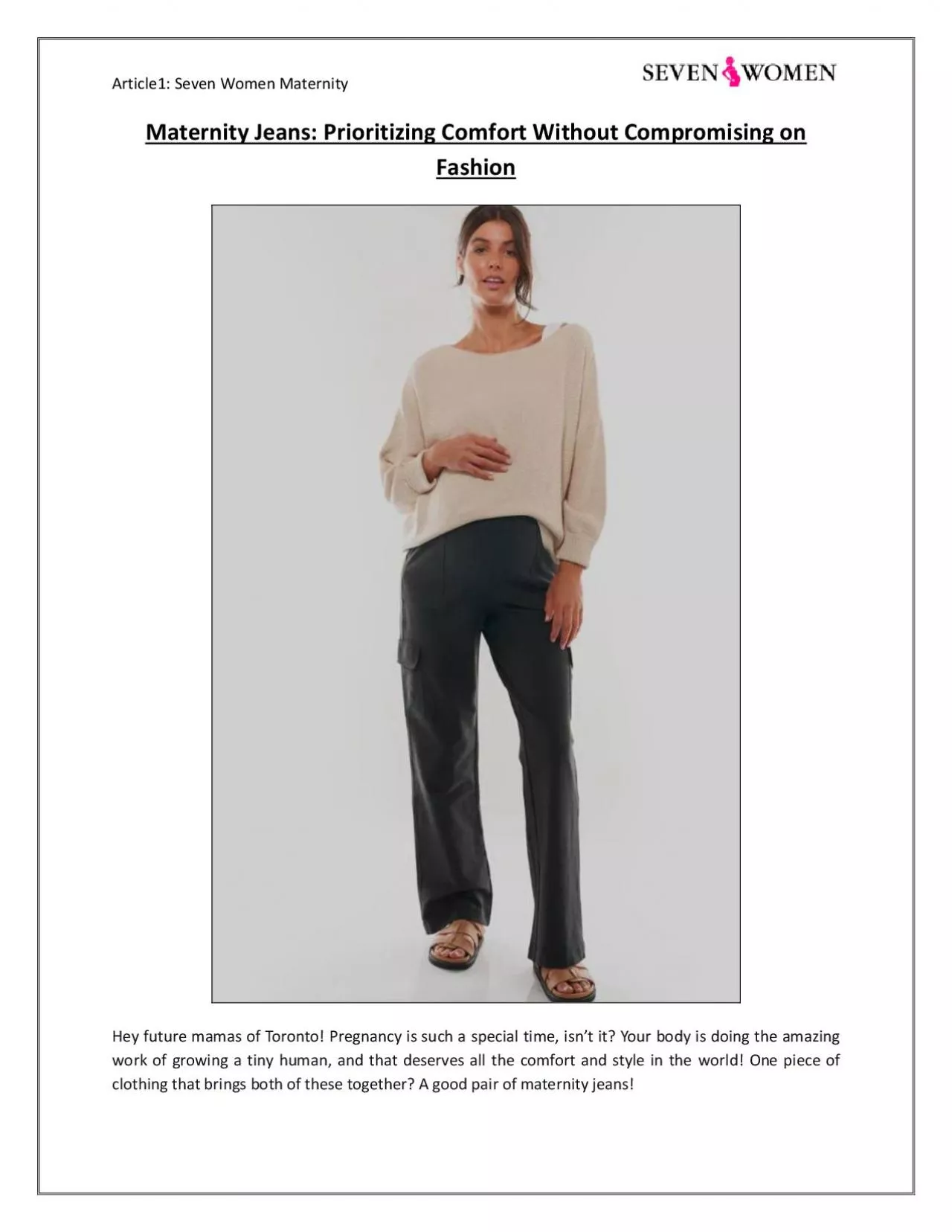 PDF-Maternity Jeans: Prioritizing Comfort Without Compromising on Fashion | Seven Women Maternity