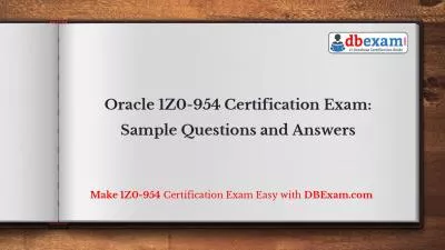 Oracle 1Z0-954 Certification Exam: Sample Questions and Answers