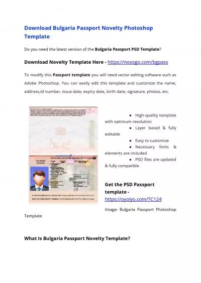 Bulgaria Passport PSD Template – Download Photoshop File