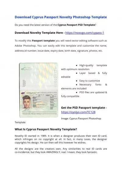 Cyprus Passport PSD Template – Download Photoshop File