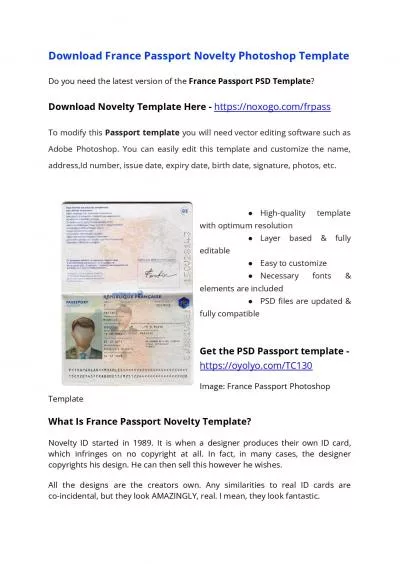 France Passport PSD Template – Download Photoshop File