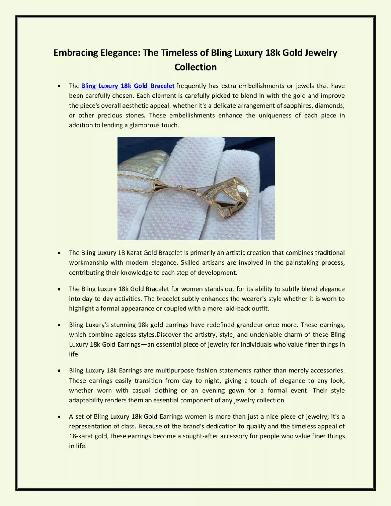 PDF-Embracing Elegance: The Timeless of Bling Luxury 18k Gold Jewelry Collection