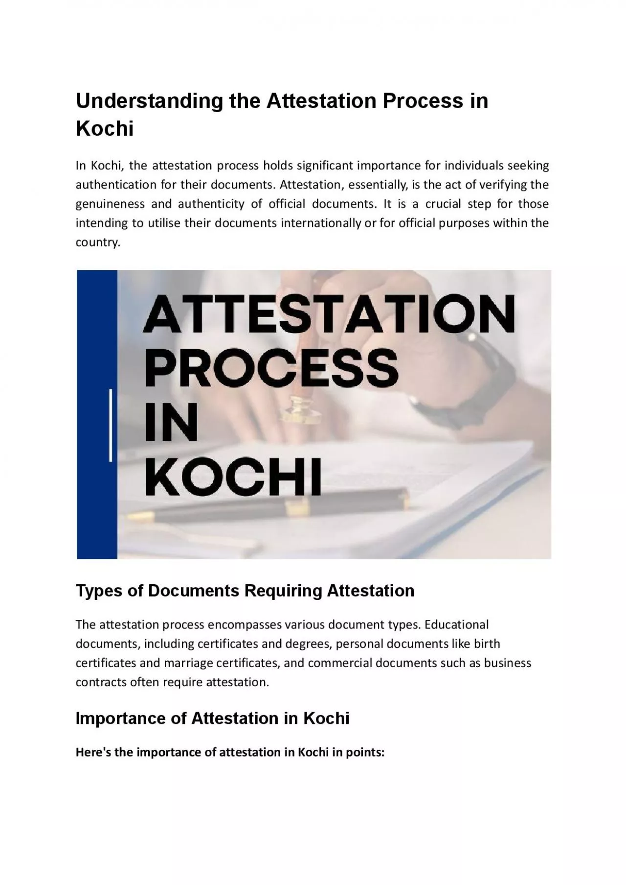 Understanding the Attestation Process in Kochi
