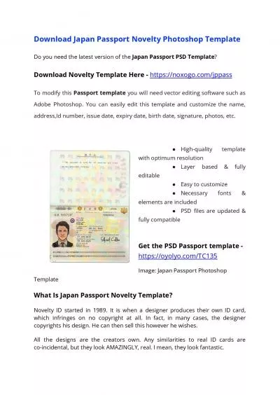 Japan Passport PSD Template – Download Photoshop File