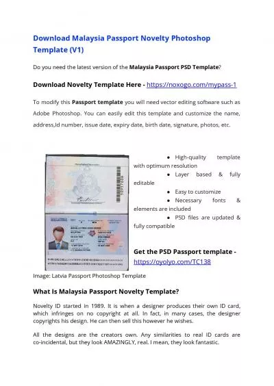 Malaysia Passport PSD Template (V1) – Download Photoshop File