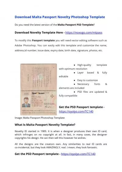 Malta Passport PSD Template – Download Photoshop File