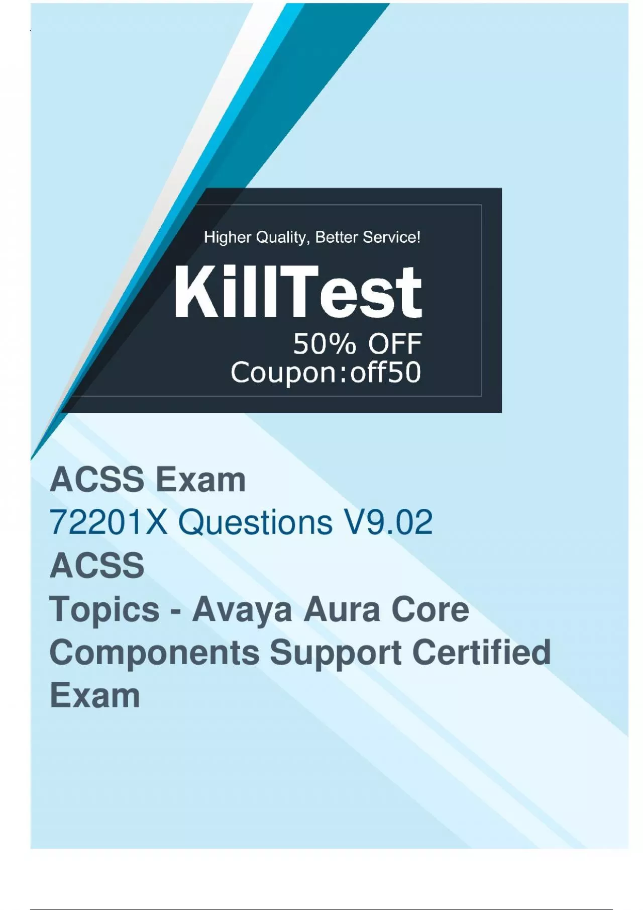 PDF-Updated Avaya 72201X Exam Questions - Clear Your Exam Successfully