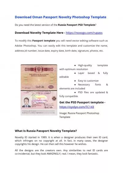 Russia Passport PSD Template – Download Photoshop File