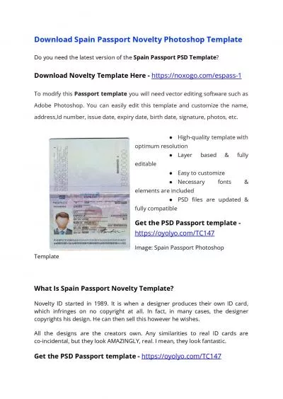 Spain Passport PSD Template – Download Photoshop File