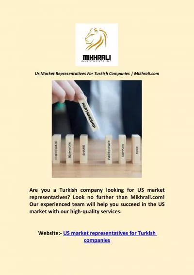 Us Market Representatives For Turkish Companies | Mikhrali.com