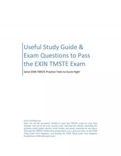 Useful Study Guide & Exam Questions to Pass the EXIN TMSTE Exam