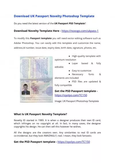 UK Passport PSD Template – Download Photoshop File