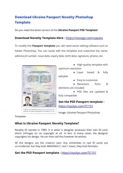 Ukraine Passport PSD Template – Download Photoshop File