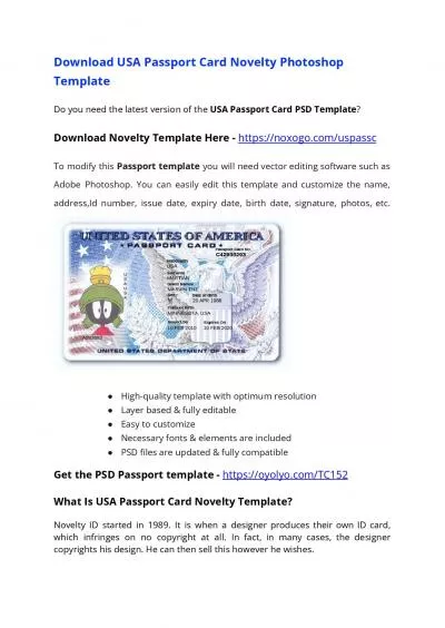 USA Passport Card PSD Template – Download Photoshop File