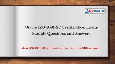 Oracle 1Z0-1091-22 Certification Exam: Sample Questions and Answers