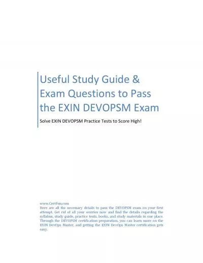 Useful Study Guide & Exam Questions to Pass the EXIN DEVOPSM Exam