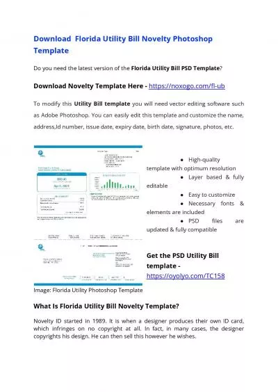 Florida Utility Bill PSD Template – USA Proof of address