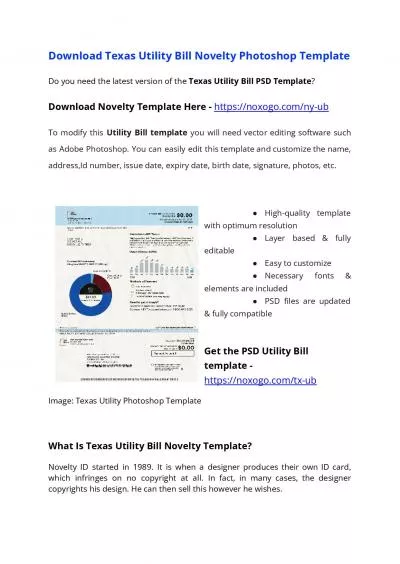 Texas Utility Bill PSD Template – USA Proof of address