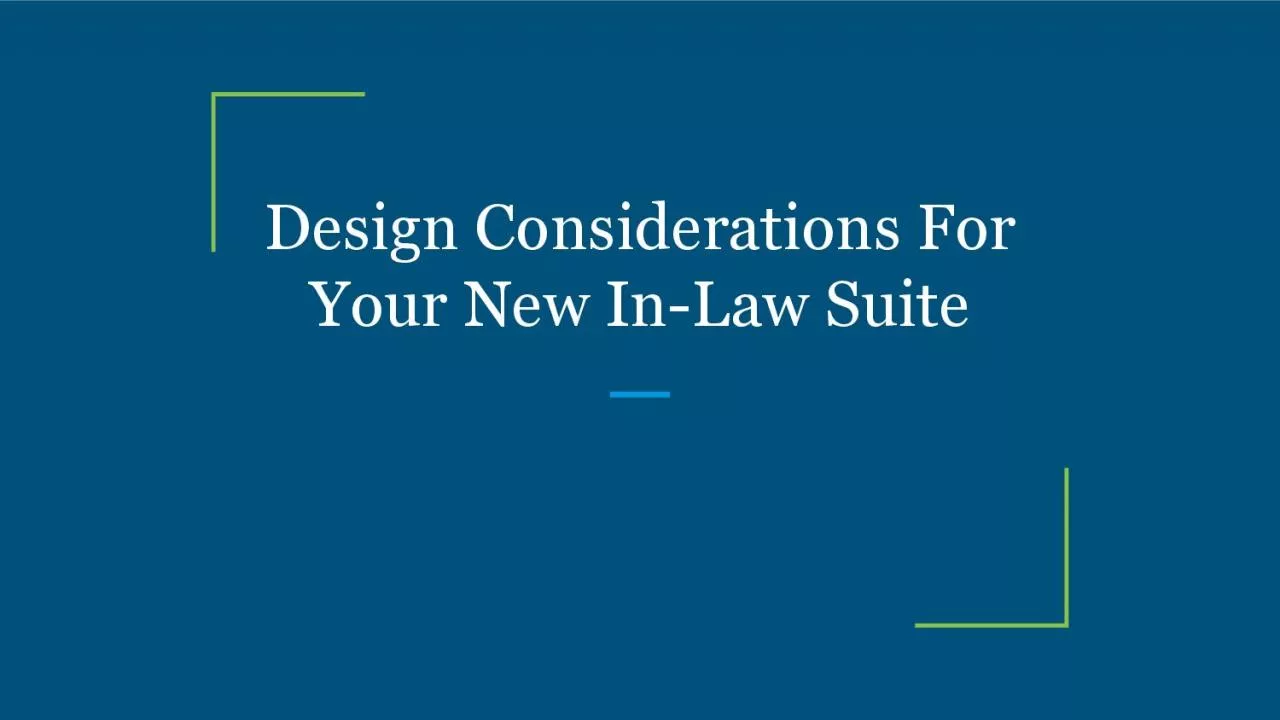 PDF-Design Considerations For Your New In-Law Suite