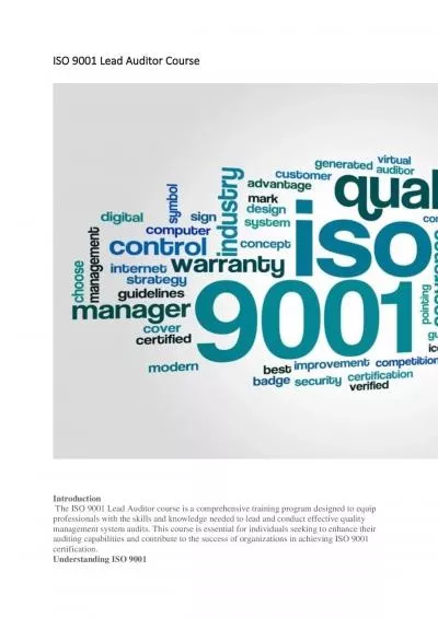 iso 9001 lead auditor course