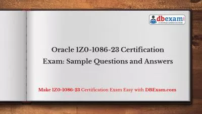 Oracle 1Z0-1086-23 Certification Exam: Sample Questions and Answers