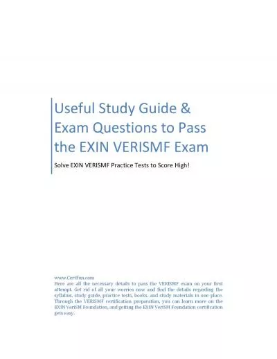 Useful Study Guide & Exam Questions to Pass the EXIN VERISMF Exam