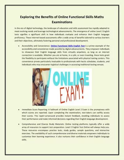 Exploring the Benefits of Online Functional Skills Maths Examinations