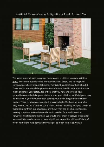 Artificial Grass- Create A Significant Look Around You