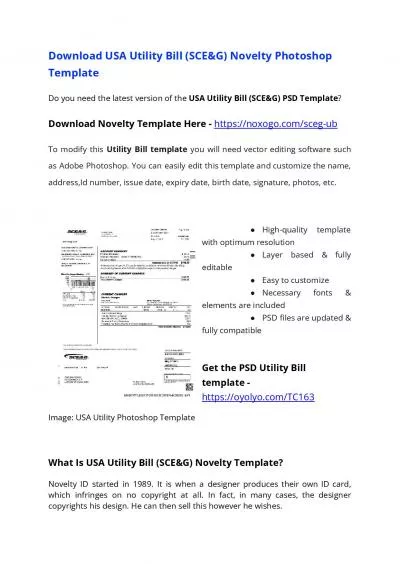 USA Utility Bill PSD Template (SCE&G) – USA Proof of address