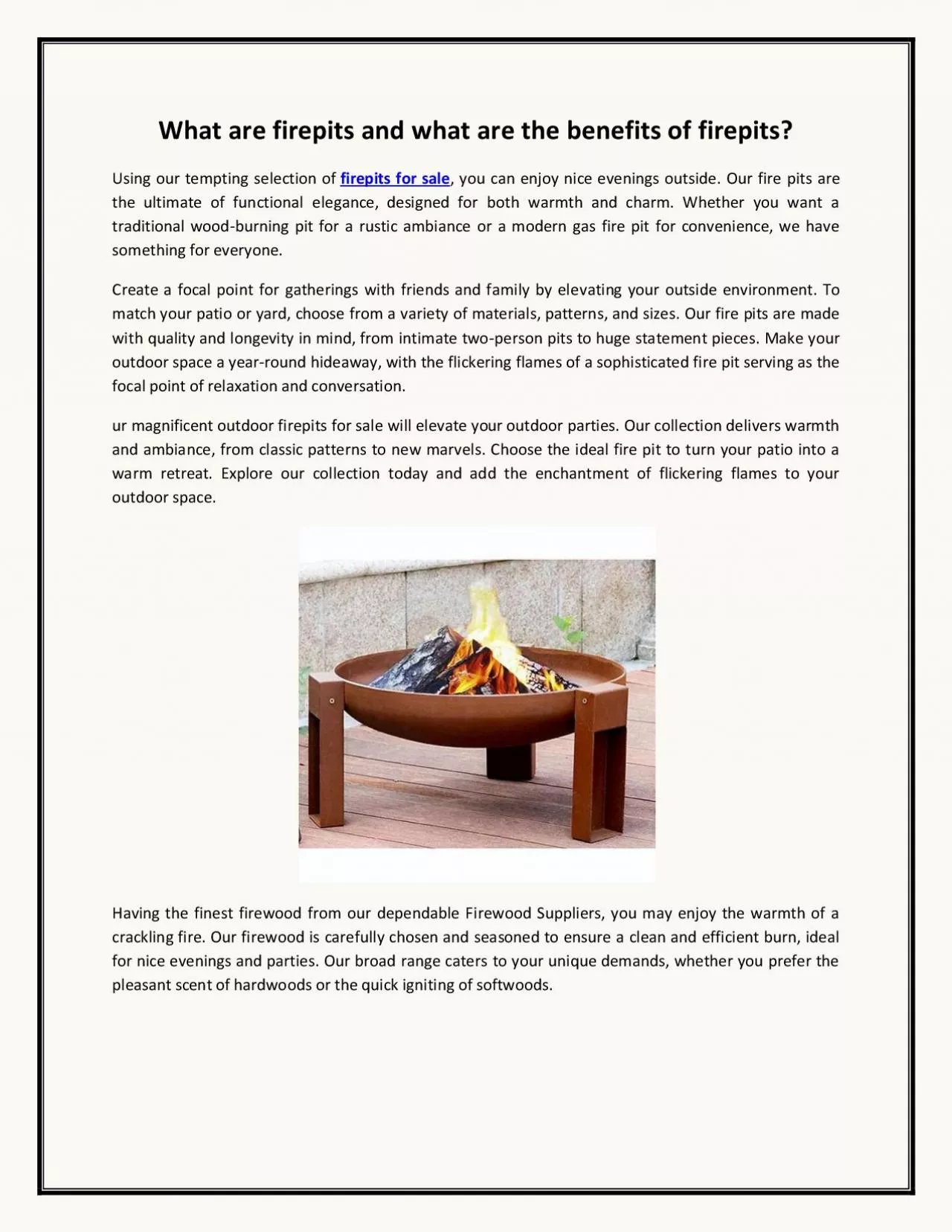 PDF-What are firepits and what are the benefits of firepits?