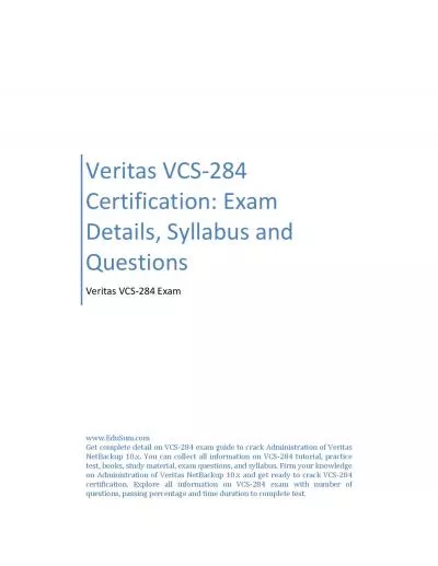 Veritas VCS-284 Certification: Exam Details, Syllabus and Questions