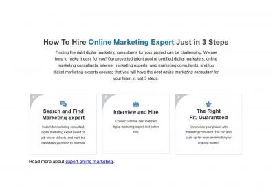 How to Hire Online Marketing Expert Just in 3 Steps