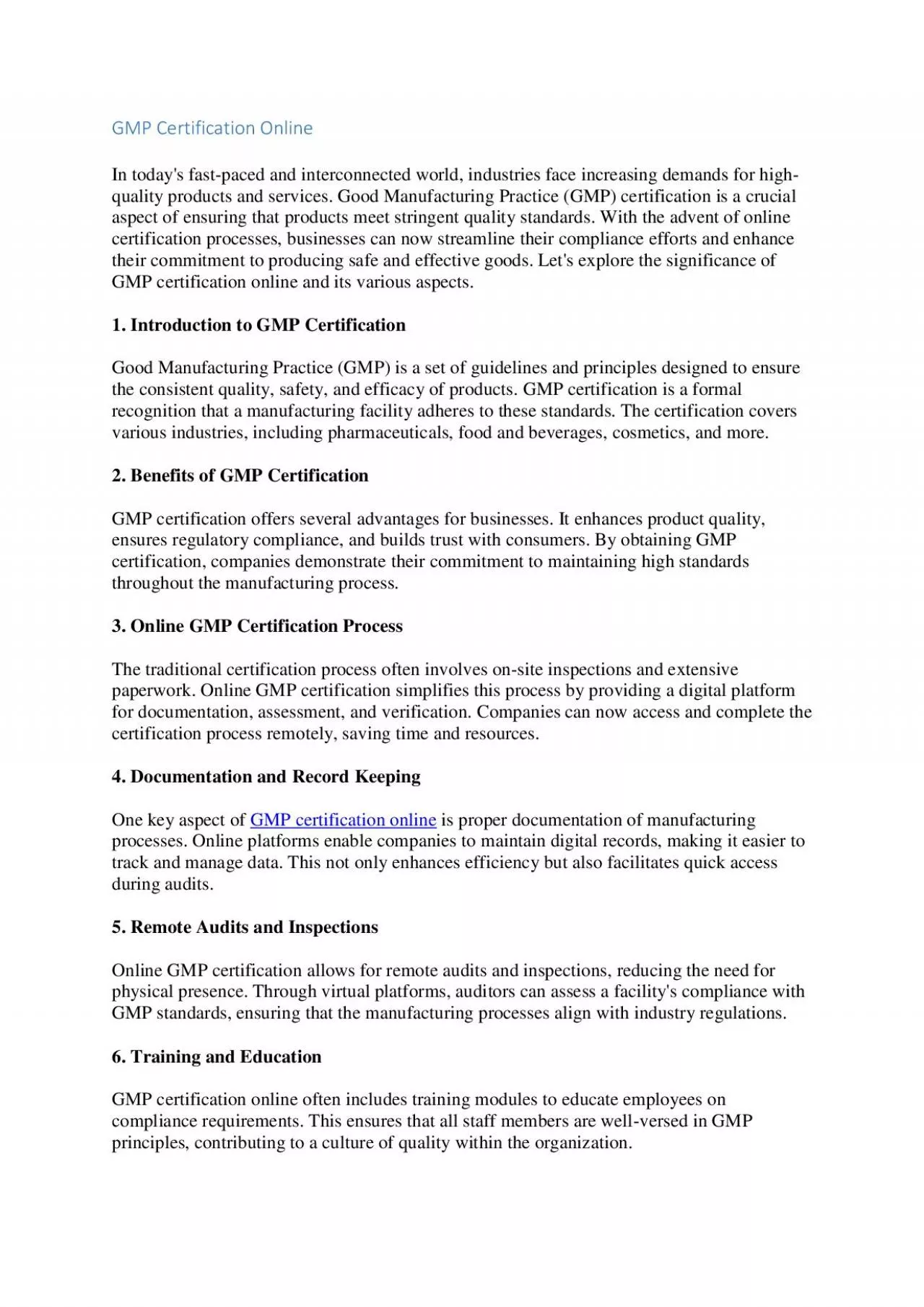 PDF-gmp certification online