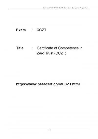 Certificate of Competence in Zero Trust (CCZT) Exam Dumps