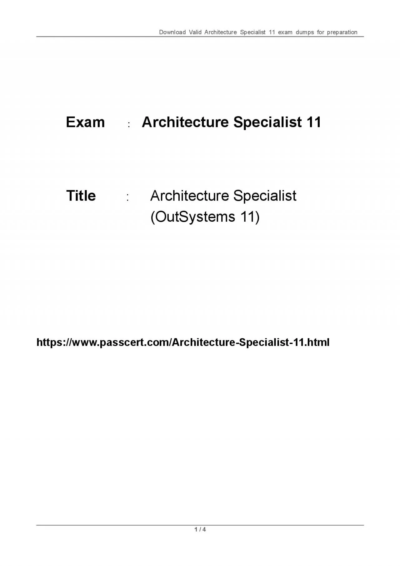 PDF-OutSystems Architecture Specialist 11 Exam Dumps