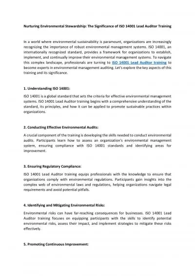 iso 14001 lead auditor training