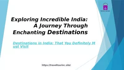 Destination in India