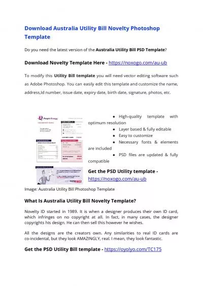 Australia Utility Bill PSD Template – Proof of address