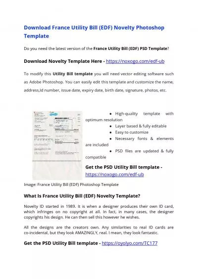 France Utility Bill PSD Template – Proof of address