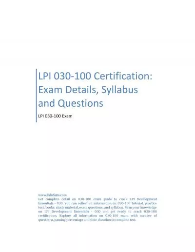 LPI 030-100 Certification: Exam Details, Syllabus and Questions