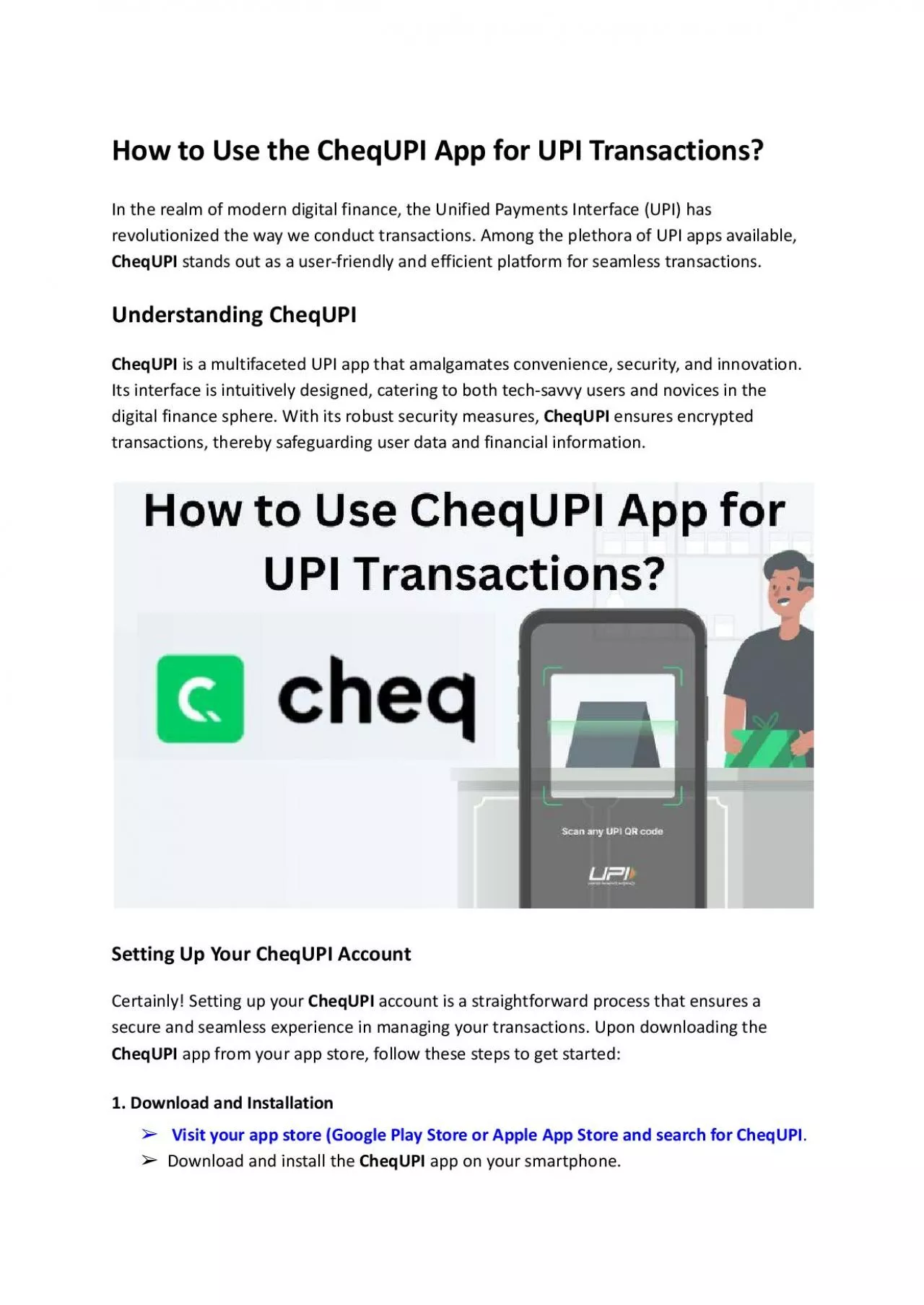 PDF-How to Use the CheqUPI App for UPI Transactions?