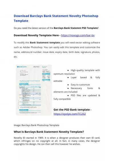 Barclays Bank Statement PSD Template – Download Photoshop File