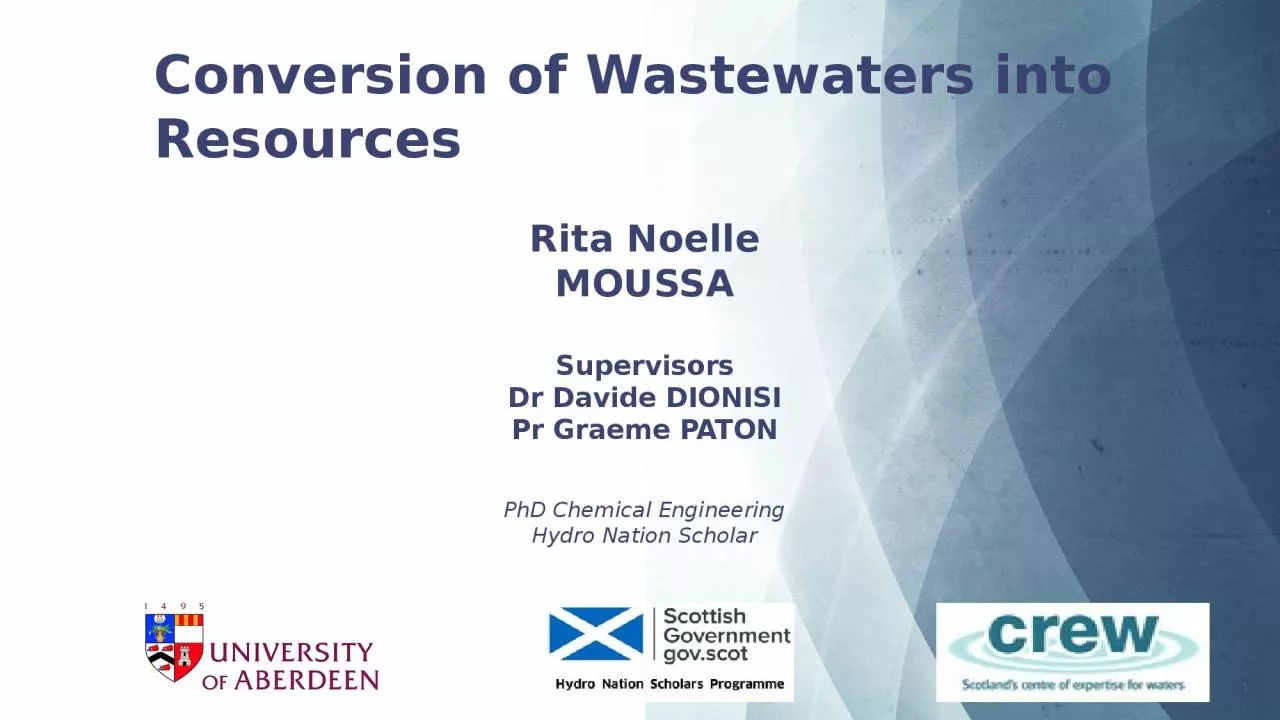 PPT-Conversion of Wastewaters into Resources