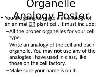 Organelle Analogy Poster